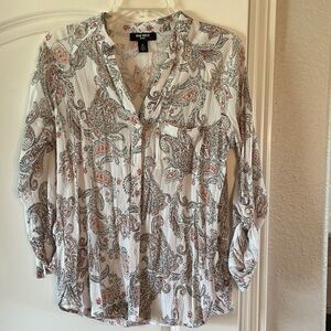 Nine West Multicolor Paisley Blouse